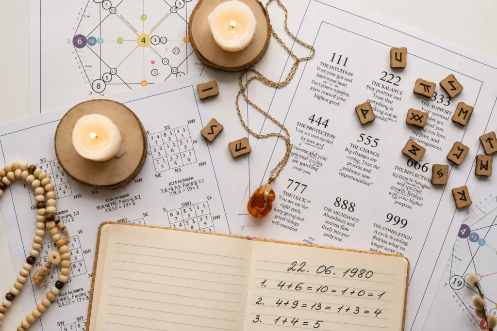 Astrologer analyzing a birth chart to identify relationship challenges and provide personalized guidance for healthier relationships.
