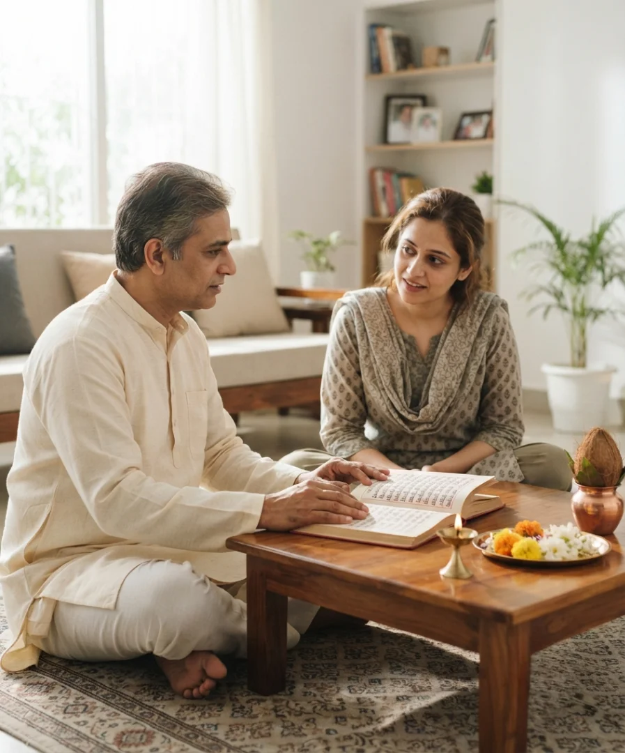 Guidance and consultation process for planning an Indian pooja for peace, prosperity, and success