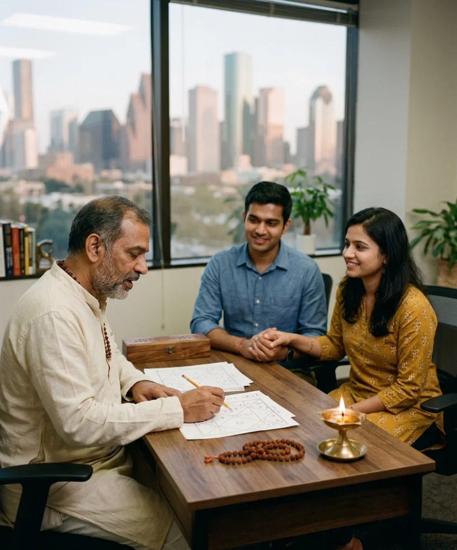 Master Gurudev offering love and relationship astrology guidance in Houston