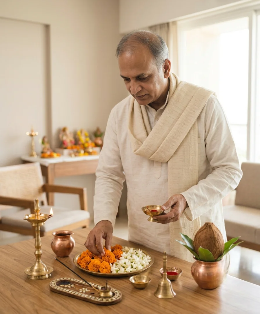 Trusted Indian pooja services by Master Gurudev offering authentic Vedic rituals for peace, prosperity, and career success