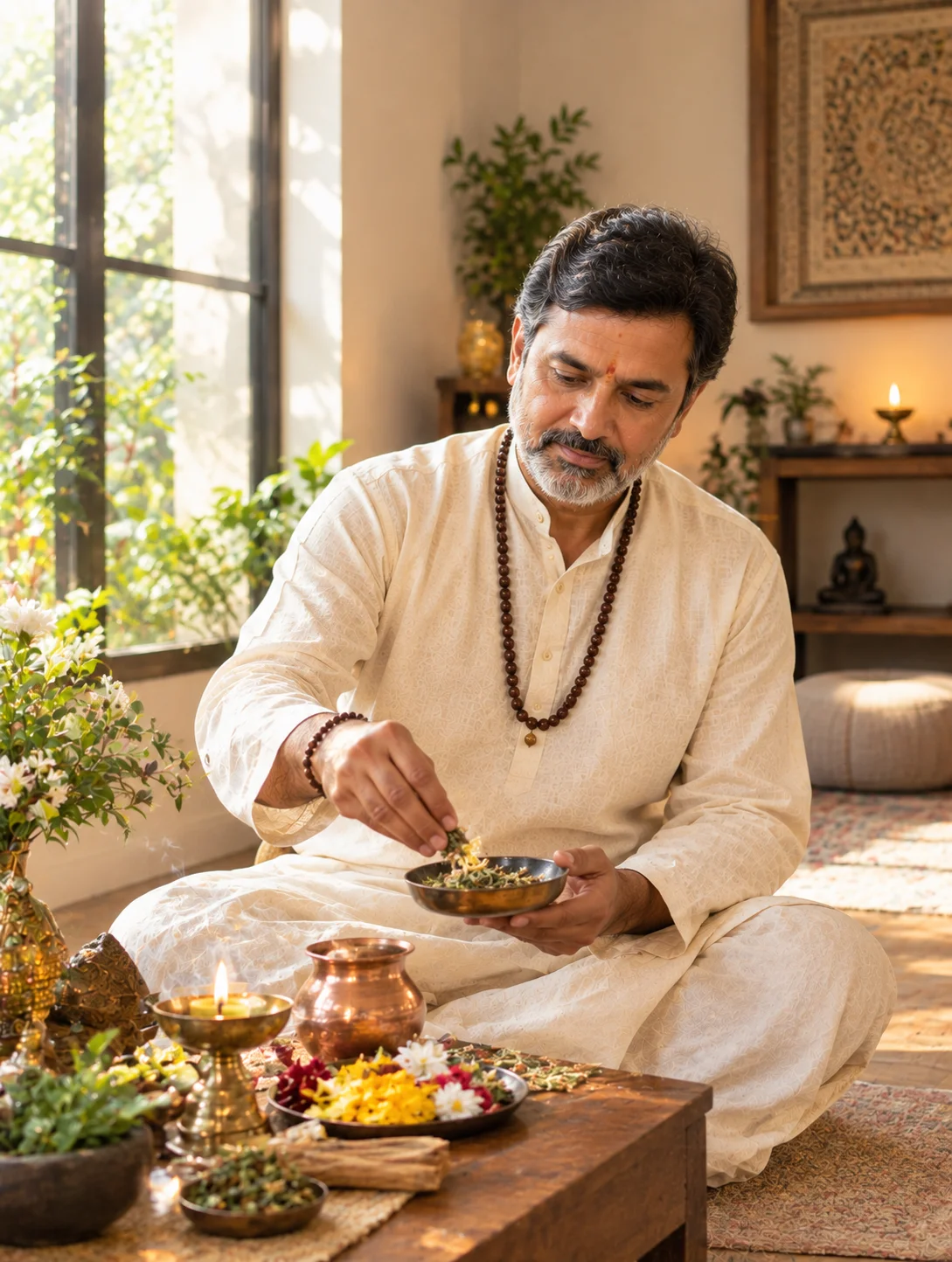 Traditional Spiritual Healing Practices in Houston using Vedic wisdom, meditation, prayer, sacred rituals, spiritual guidance, natural elements, and personalized practices to support clarity, balance, peace, and well-being.
